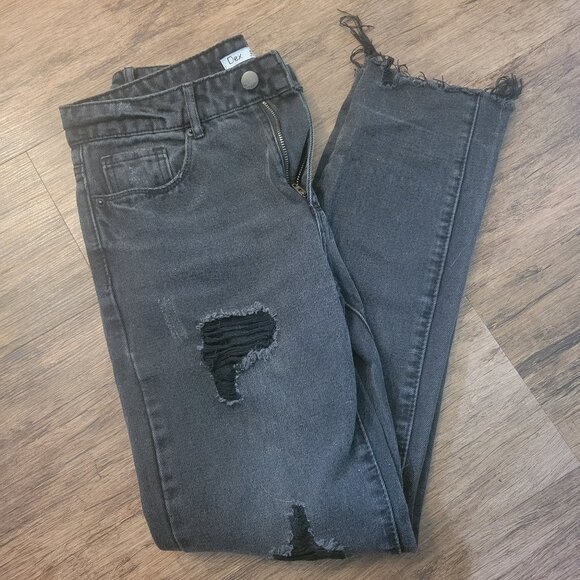Dex Womens Distressed Black Denim Jeans Size 25 - GUC - Picture 3 of 7